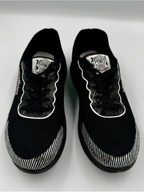 Cavalli Class Sport Black Knit Lace-Up Sneakers EU 39 US 7.5 Pre-Owned